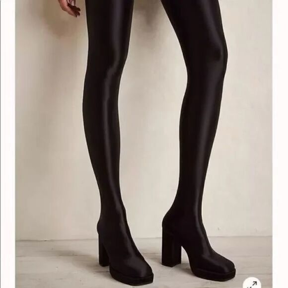 Free People Highest Rise Platform Boot Pants Boots w/ Attached Leggings US 10 - Picture 1 of 14